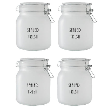 Chic Frosted Clear Glass Jar With Lid | 4 x 6 inches | 900ml