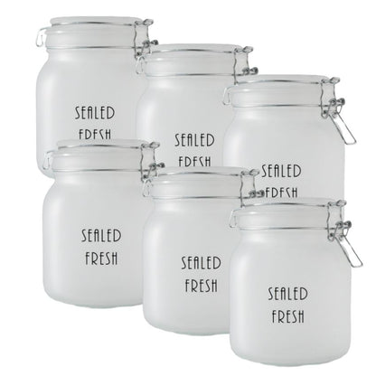 Chic Frosted Clear Glass Jar With Lid | 4 x 6 inches | 900ml