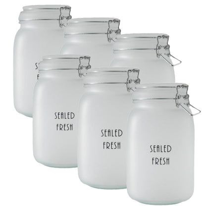 Frosted Clear Glass Jar With Lid | 4 x 8 inches | 1.5 Liter