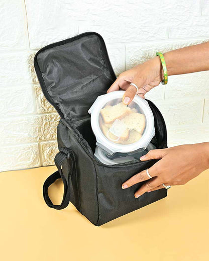 Janio Borosilicate Glass Container Lunch Box with Bag | 380 ml