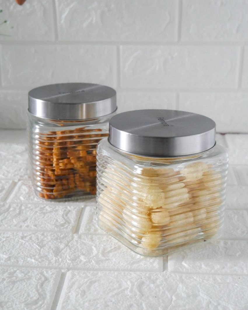 Chic Square Glass Storage Jars | 650ml | 5 x 5 inches