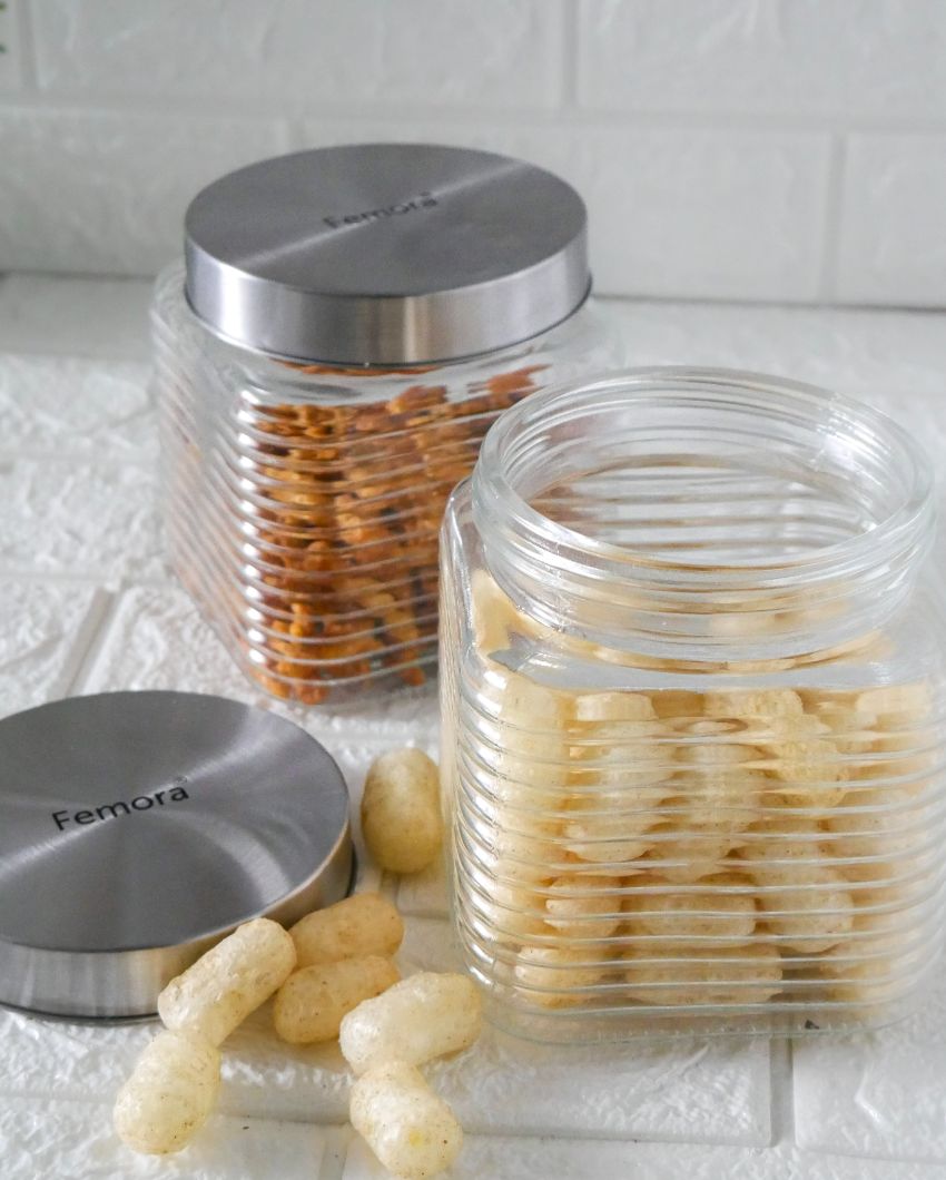 Chic Square Glass Storage Jars | 650ml | 5 x 5 inches