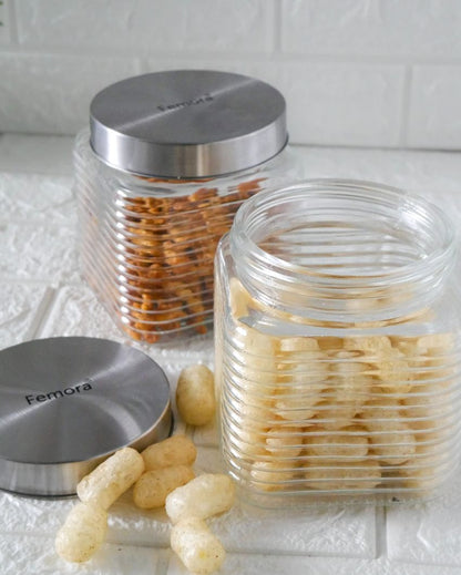 Chic Square Glass Storage Jars | 650ml | 5 x 5 inches