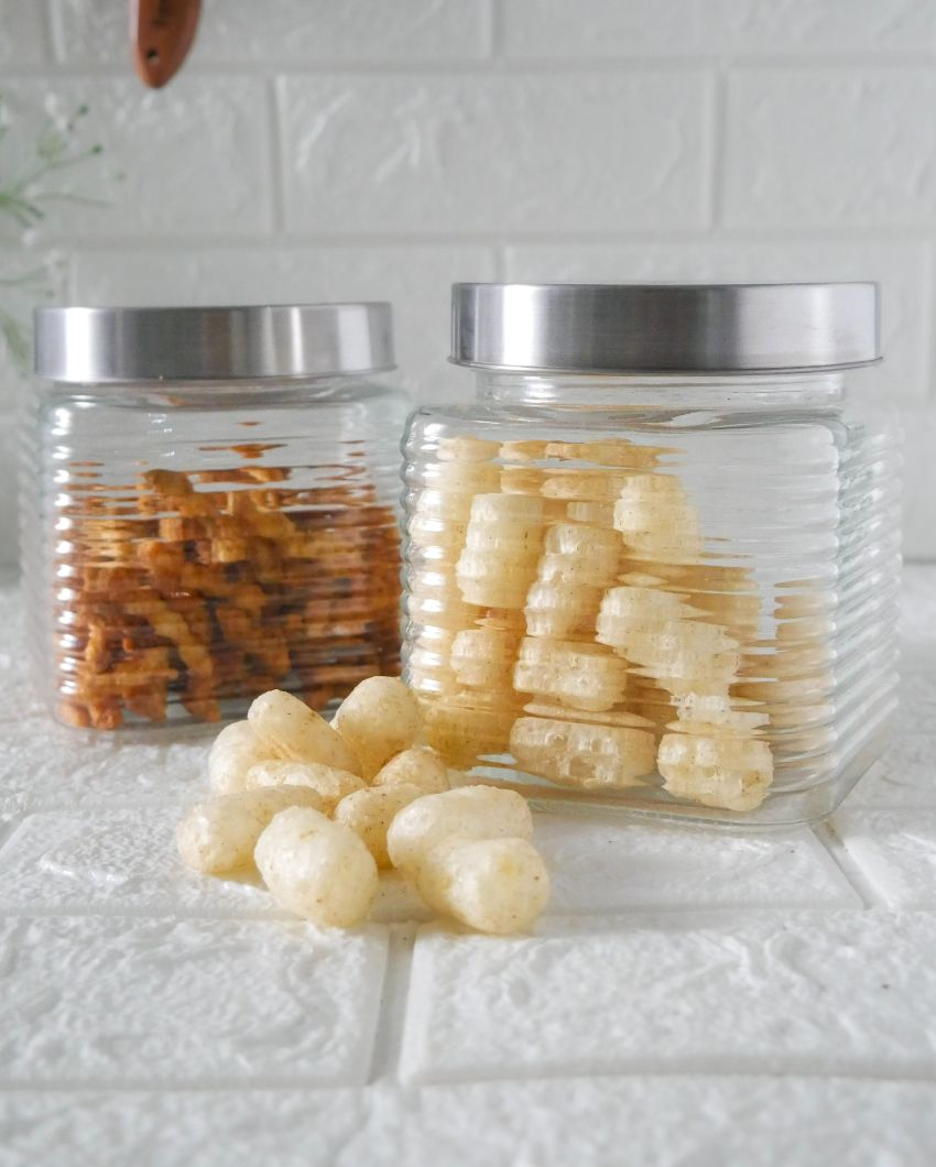 Chic Square Glass Storage Jars | 650ml | 5 x 5 inches