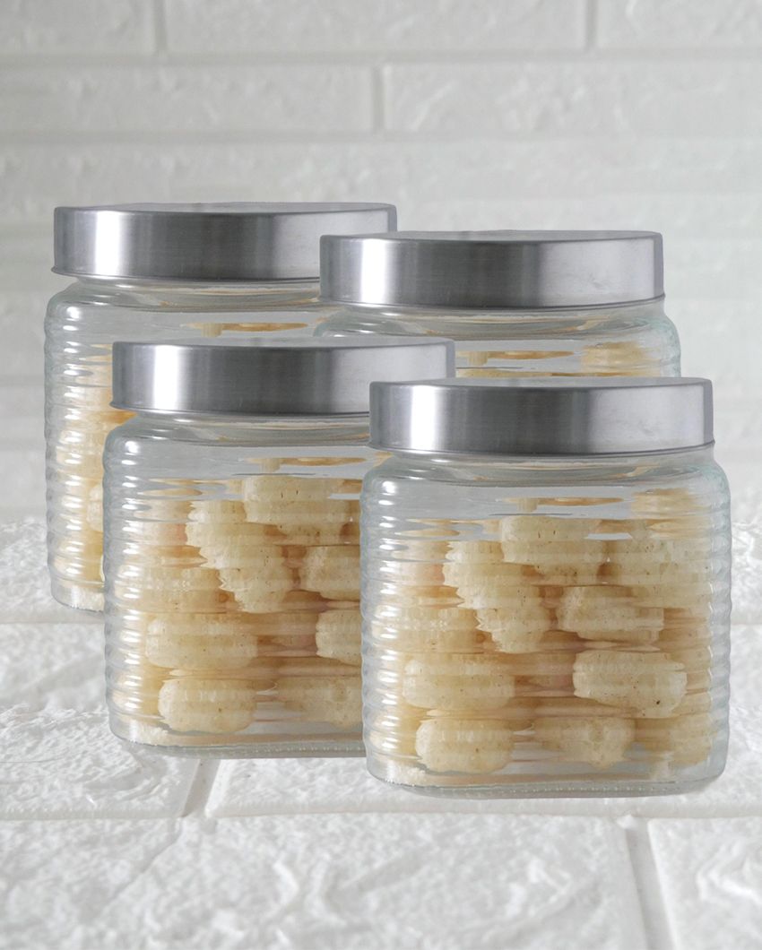 Chic Square Glass Storage Jars | 650ml | 5 x 5 inches