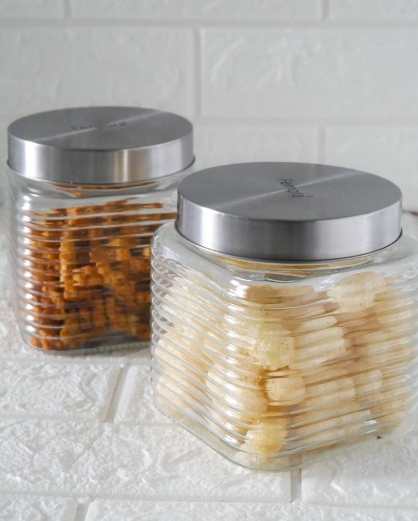 Chic Square Glass Storage Jars | 650ml | 5 x 5 inches