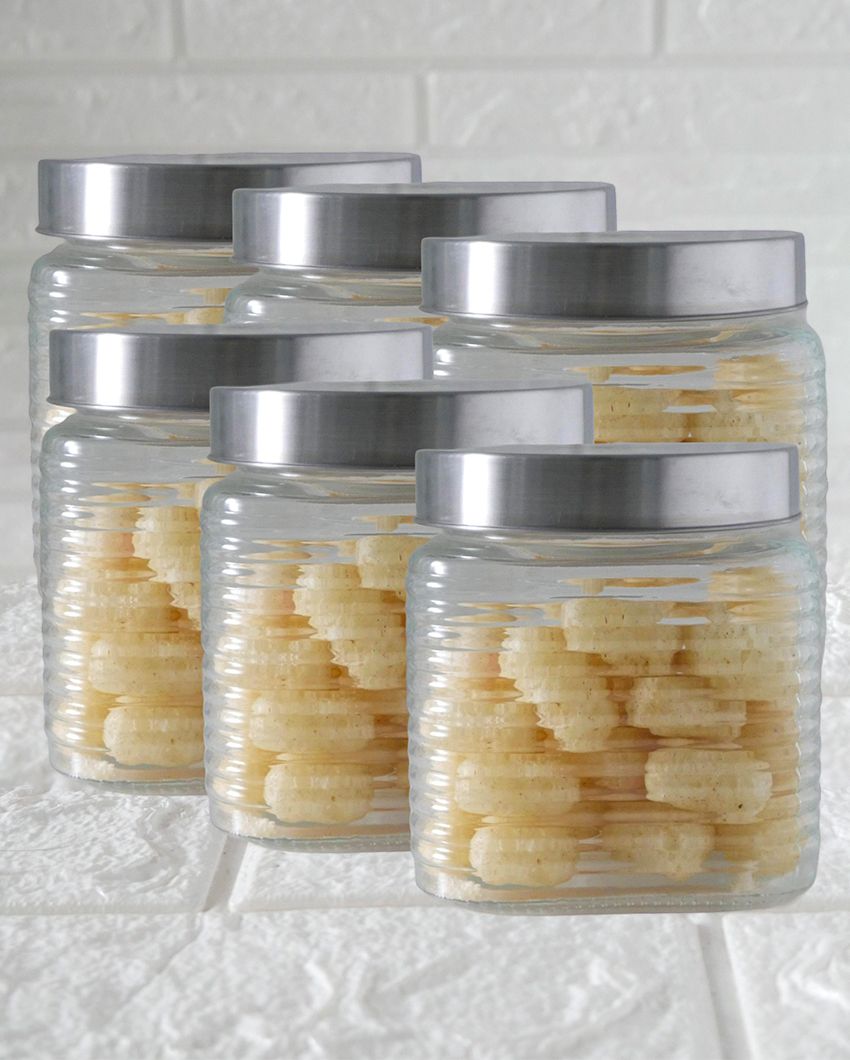 Chic Square Glass Storage Jars | 650ml | 5 x 5 inches