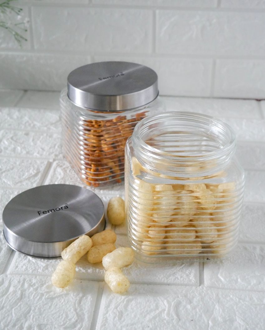 Chic Square Glass Storage Jars | 650ml | 5 x 5 inches