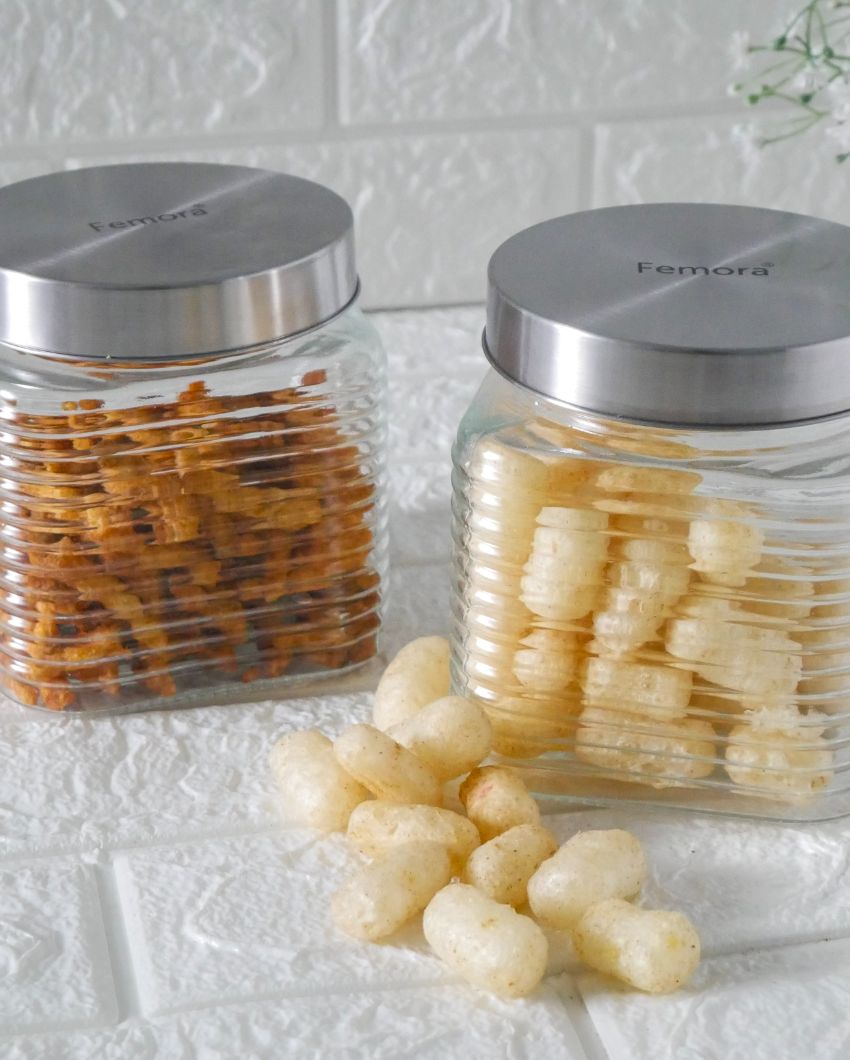 Chic Square Glass Storage Jars | 650ml | 5 x 5 inches