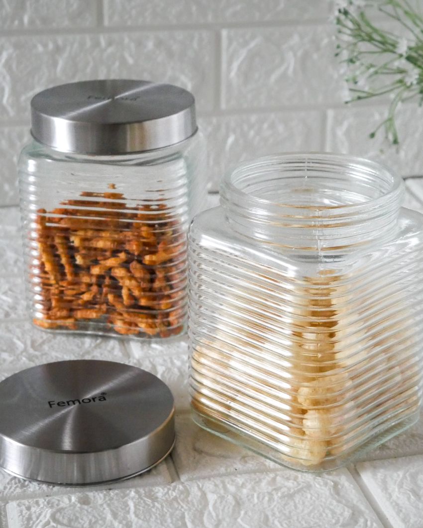 Modern Square Glass Jars |1300ml | 5 x 8 inches