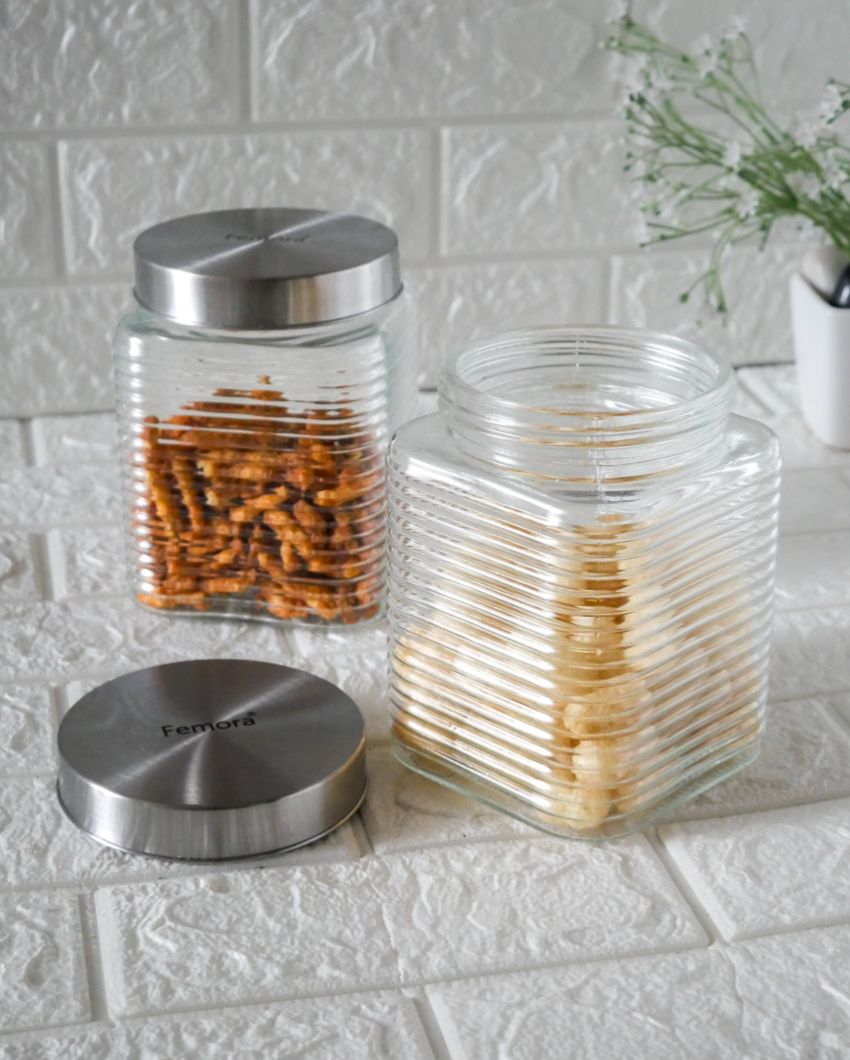 Modern Square Glass Jars |1300ml | 5 x 8 inches