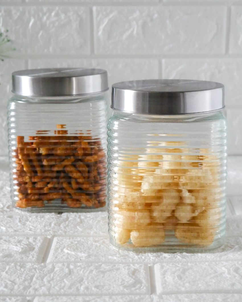 Modern Square Glass Jars |1300ml | 5 x 8 inches