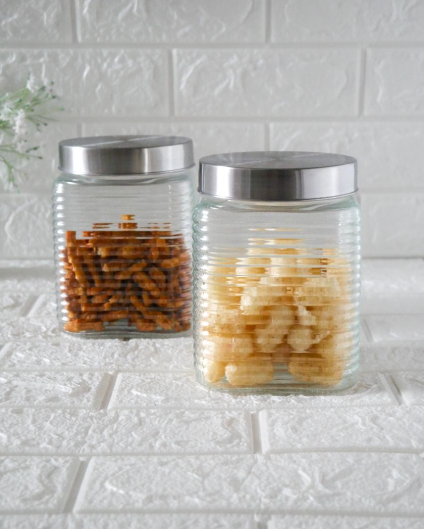 Modern Square Glass Jars |1300ml | 5 x 8 inches