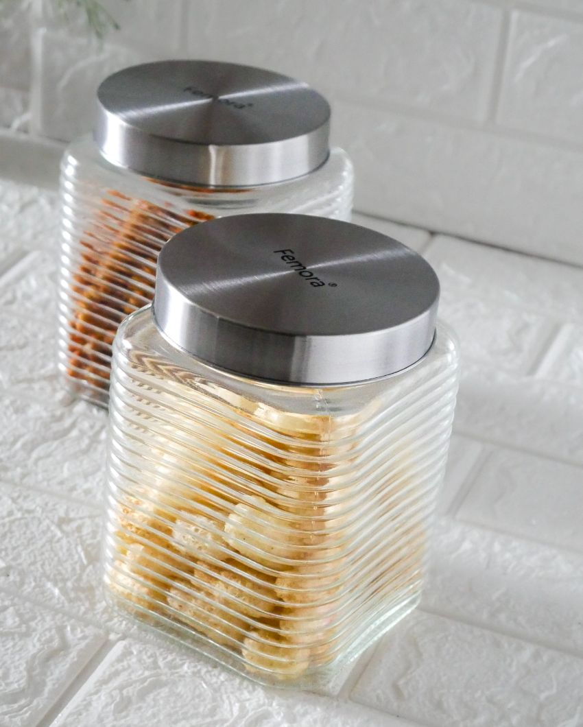 Modern Square Glass Jars |1300ml | 5 x 8 inches