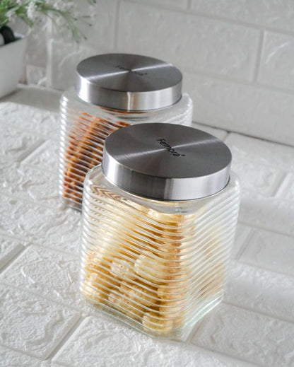 Modern Square Glass Jars |1300ml | 5 x 8 inches