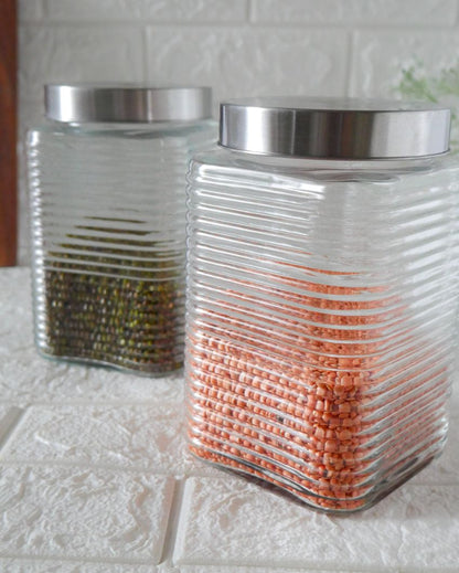 Elegance Square Glass Jars | 1700ml | 5 x 9 inches