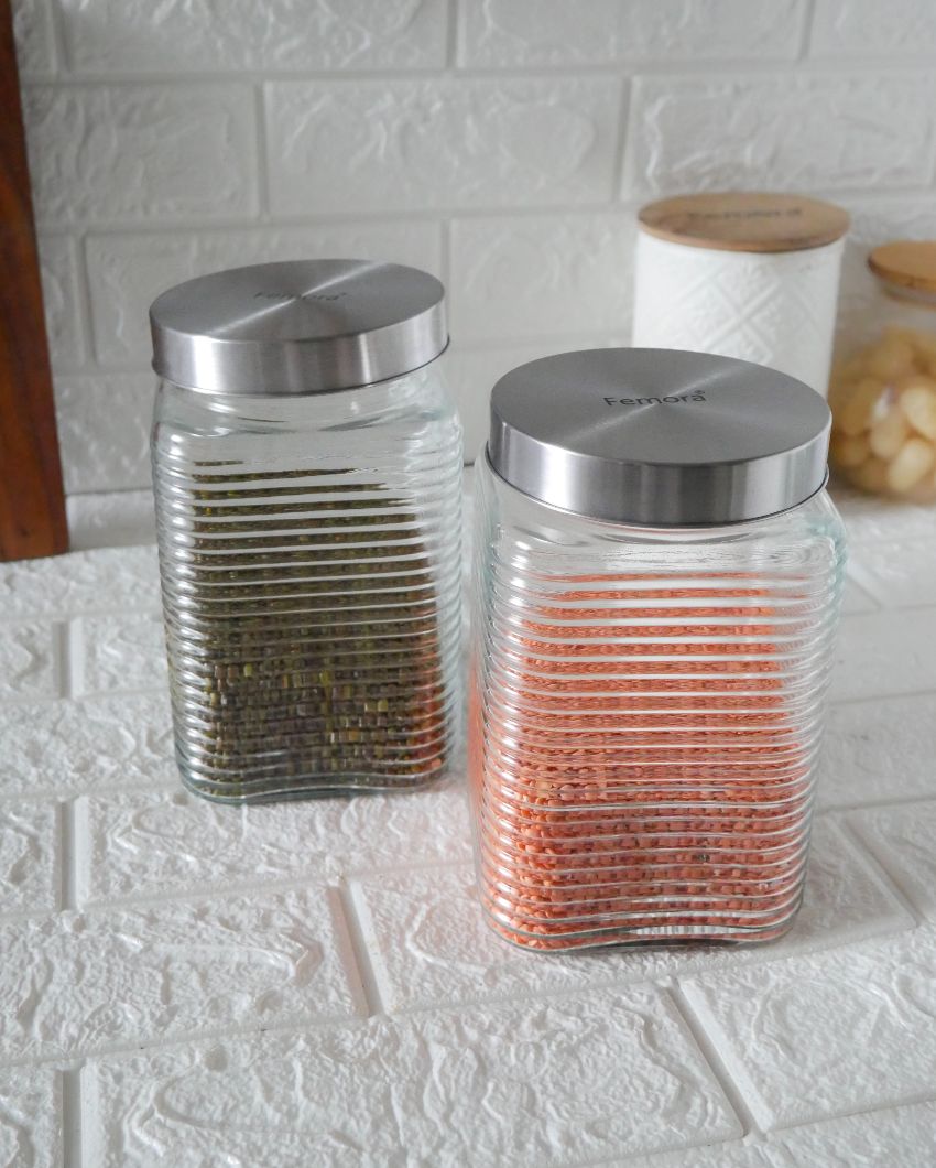 Elegance Square Glass Jars | 1700ml | 5 x 9 inches