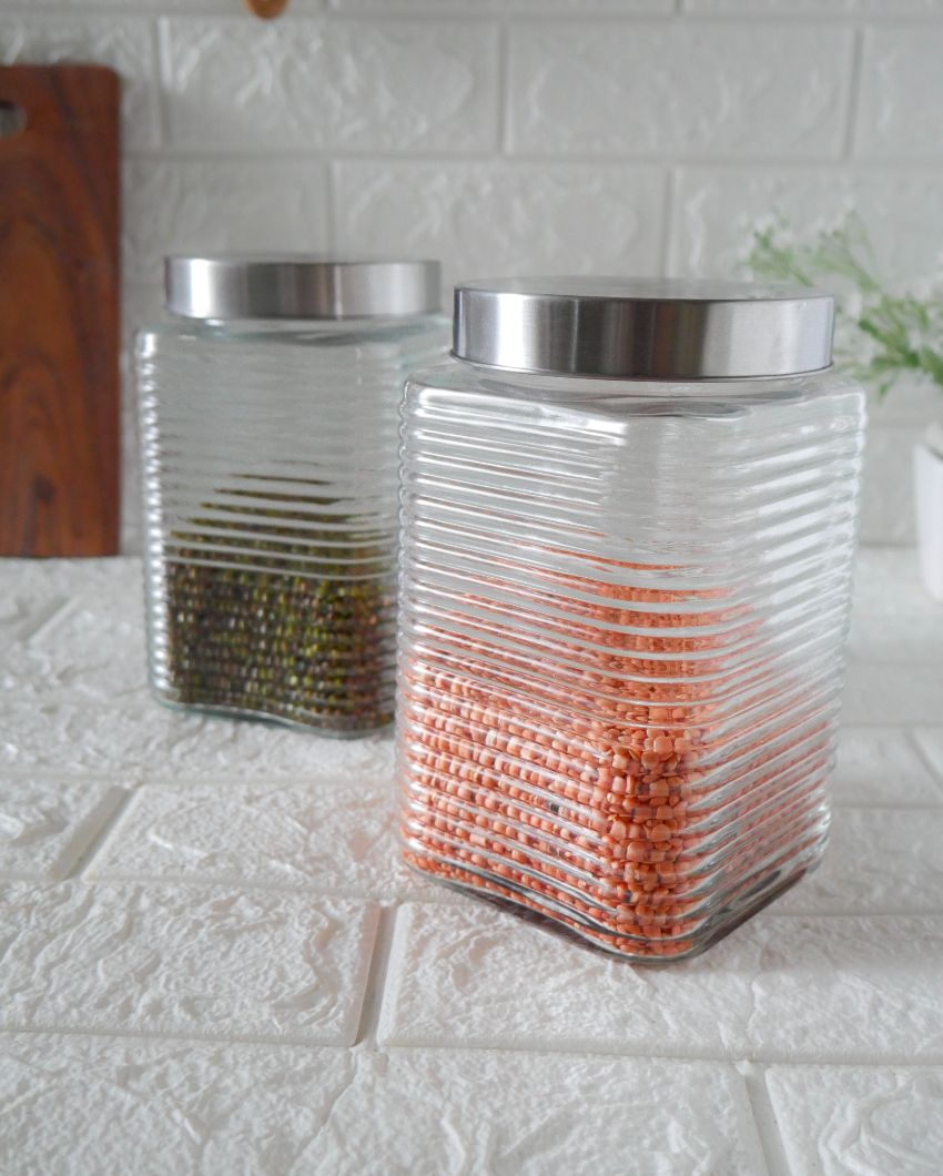 Elegance Square Glass Jars | 1700ml | 5 x 9 inches