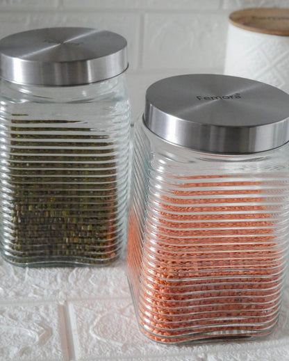 Elegance Square Glass Jars | 1700ml | 5 x 9 inches