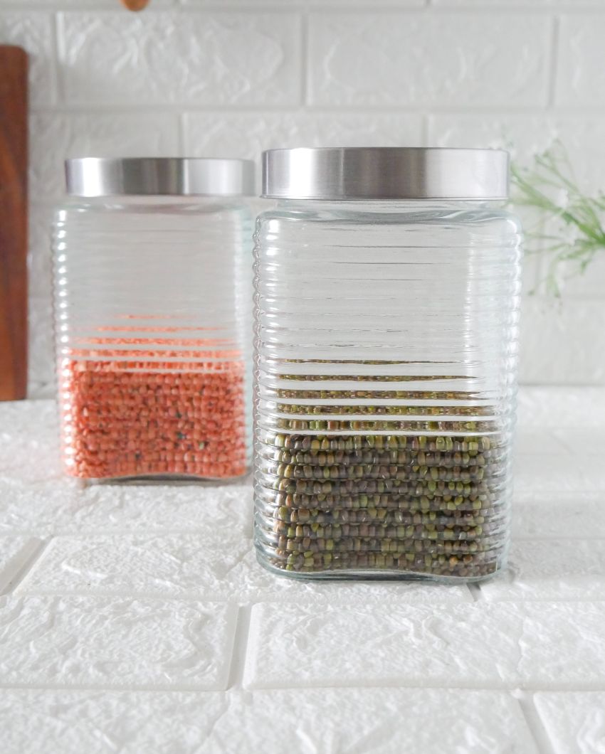 Elegance Square Glass Jars | 1700ml | 5 x 9 inches