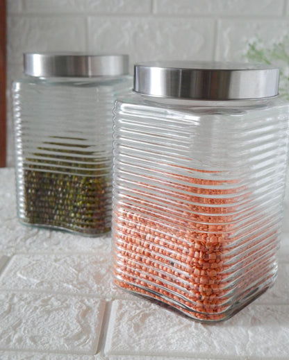 Elegance Square Glass Jars | 1700ml | 5 x 9 inches