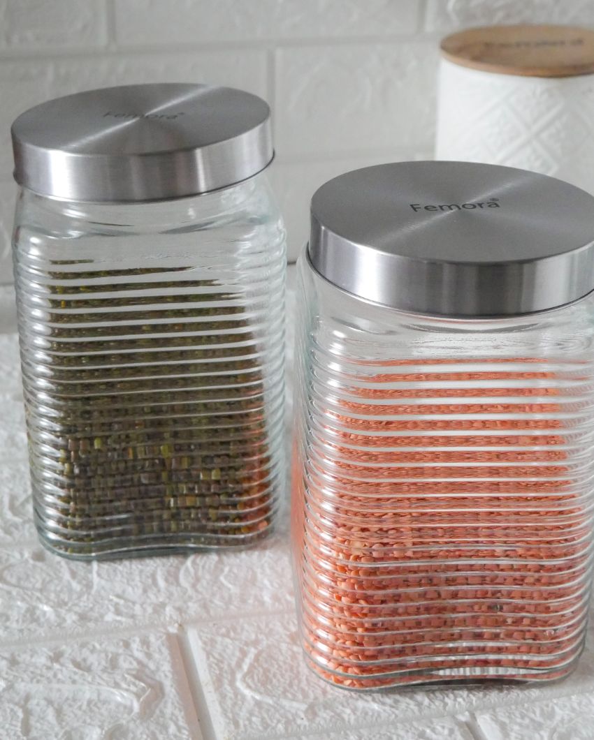 Elegance Square Glass Jars | 1700ml | 5 x 9 inches