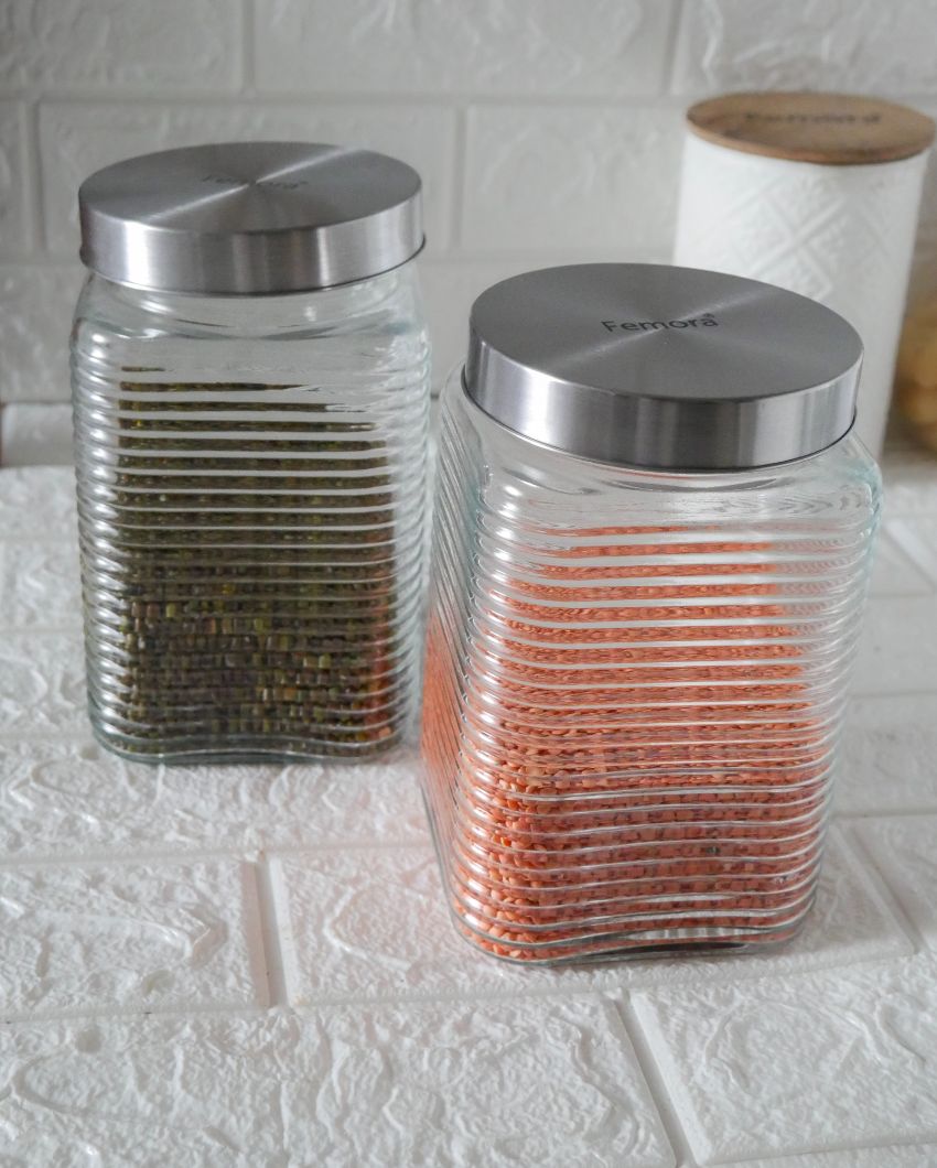 Elegance Square Glass Jars | 1700ml | 5 x 9 inches