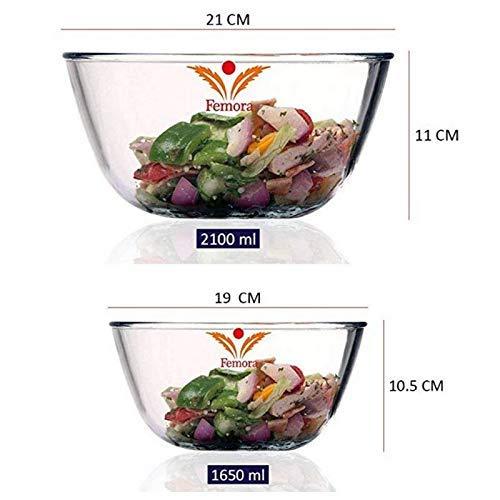 Glass All-Purpose Mixing Bowls | 1.6L & 2.1L | Set of 2