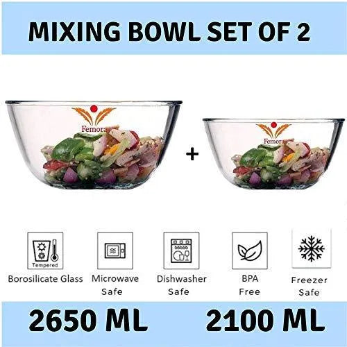 Microwave Safe Mixing Bowls | Set of 2 in Mixed Sizes