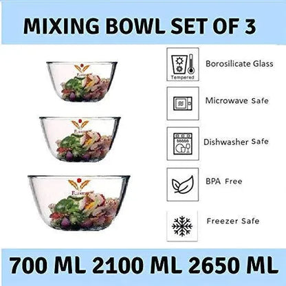 Microwave Safe Mixing Bowls | Set of 3 | Multiple Sizes