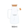Bamboo Lid Oil Dispenser & Stoppers Bottle with Handle | 900 ML
