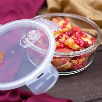 Borosilicate Food Storage Container with Lid |  Set of 3 | 380 ml, 580 ml & 940 ml