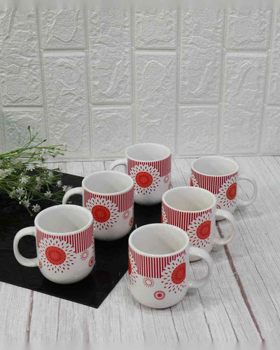 Shiny Handcrafted Ceramic Coffee & Tea Cups Atomic Star Design | Set of 6 | 180 ML | 3 x 3 inches