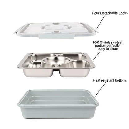 High Stainless Steel 4 Compartment  Lunch Box Default Title