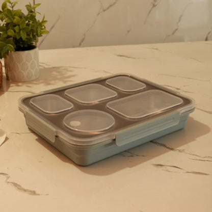 High Steel Rectangle Lunch Box | 5 Compartments