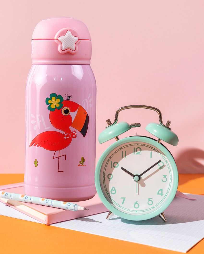 Flamingo Design Hot & Cold Stainless Steel Bottle With Bag | 550 Ml