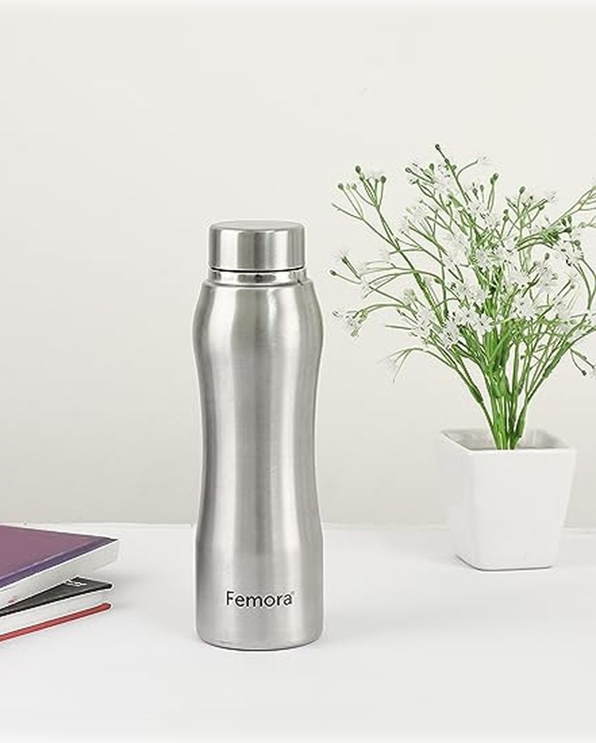 Stainless Steel Water Bottle  With Steel Cap | 750 Ml Set of 2