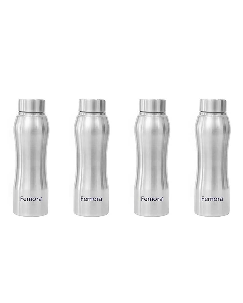 Stainless Steel Water Bottle  With Steel Cap | 750 Ml Set of 4