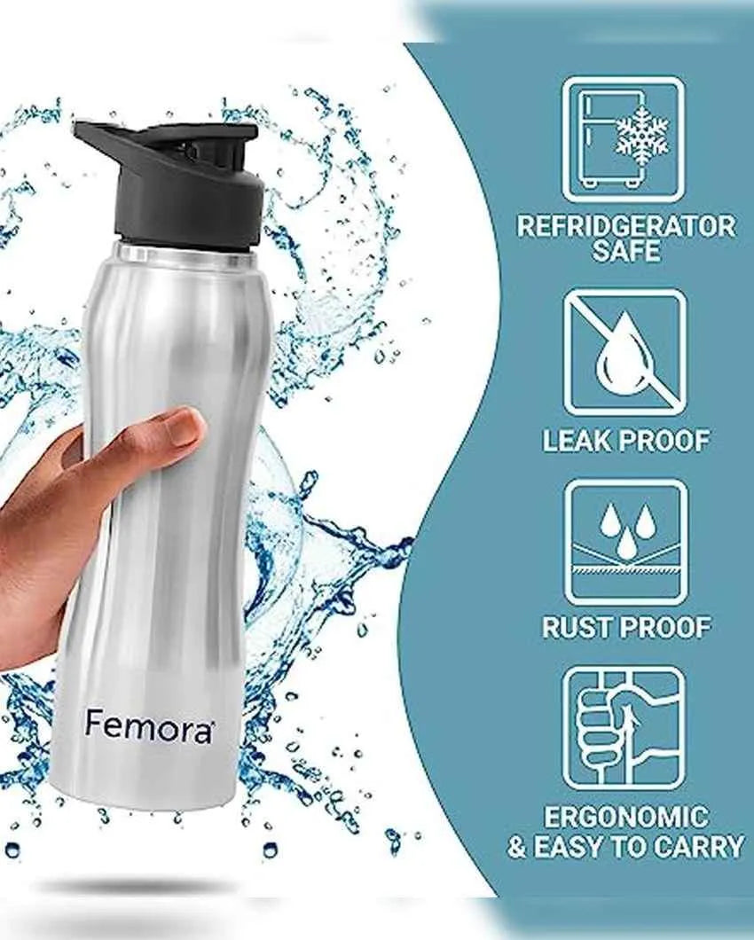 Stainless Steel Water Bottle With Sipper Cap | 750 Ml Set of 4