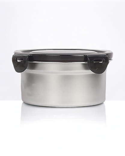 Round Stainless Steel Leakproof  Lunch Box With Lock Lid | Set of 2 | 850 & 350 ML