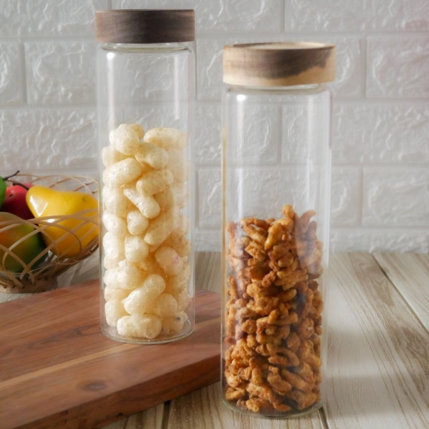 Premium Clear Borosilicate Glass Jar With Lid | 3 x 11 inches | 950ml