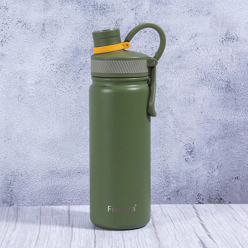 Stainless Steel AquaBurst SportSip Vacuum Insulated Flask Water Bottle |  680 ML |  Grey Green