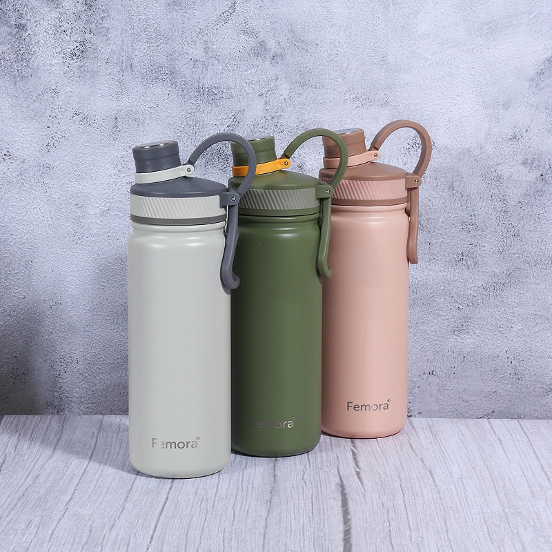 Stainless Steel AquaBurst SportSip Vacuum Insulated Flask Water Bottle |  680 ML |  Grey Grey