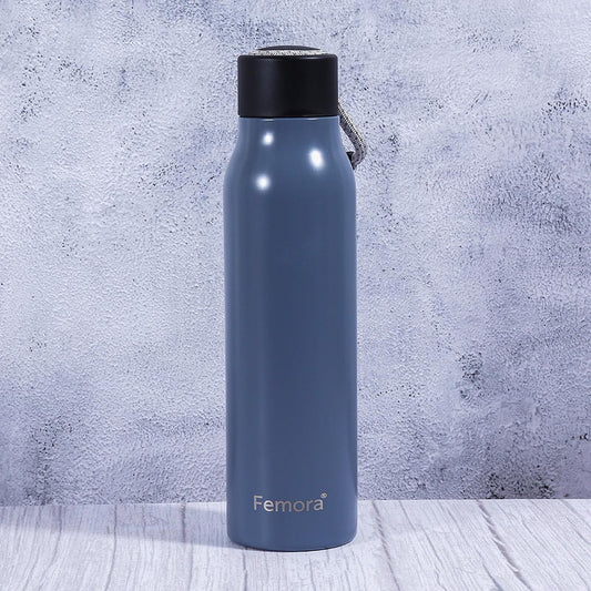 UrbanFrost Cold & Hot Water Bottle with Double Walled Stainless Steel Insulated Flask Water Bottle |  600 ml |  Blue Blue
