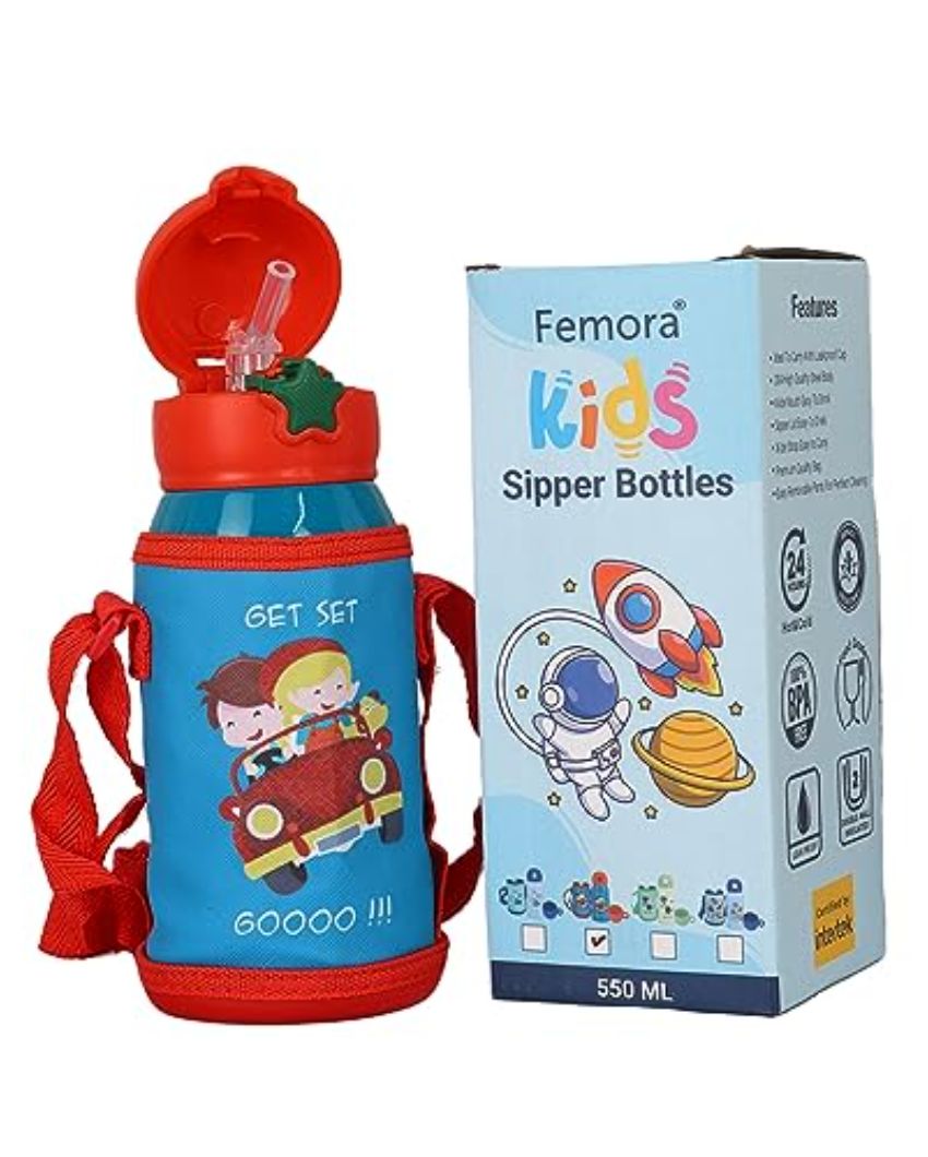 Get Set Go! Bottle Hot & Cold Stainless Steel Bottle With Bag For Kids| 550 Ml