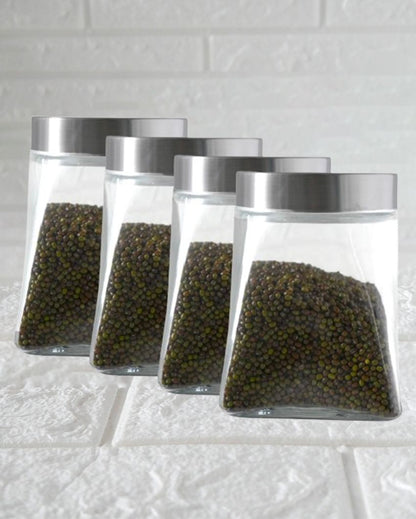 Stylishly Sorted Square Glass Jars | 800ml | 4 x 6 inches