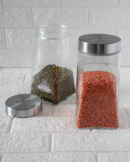 Stylish and Sturdy Square Glass Jars | 1500ml | 4 x 8 inches