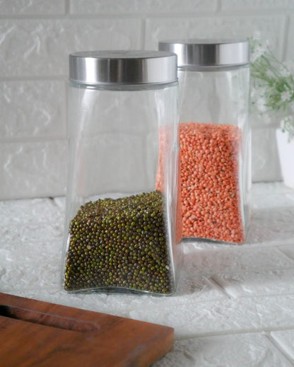 Stylish and Sturdy Square Glass Jars | 1500ml | 4 x 8 inches