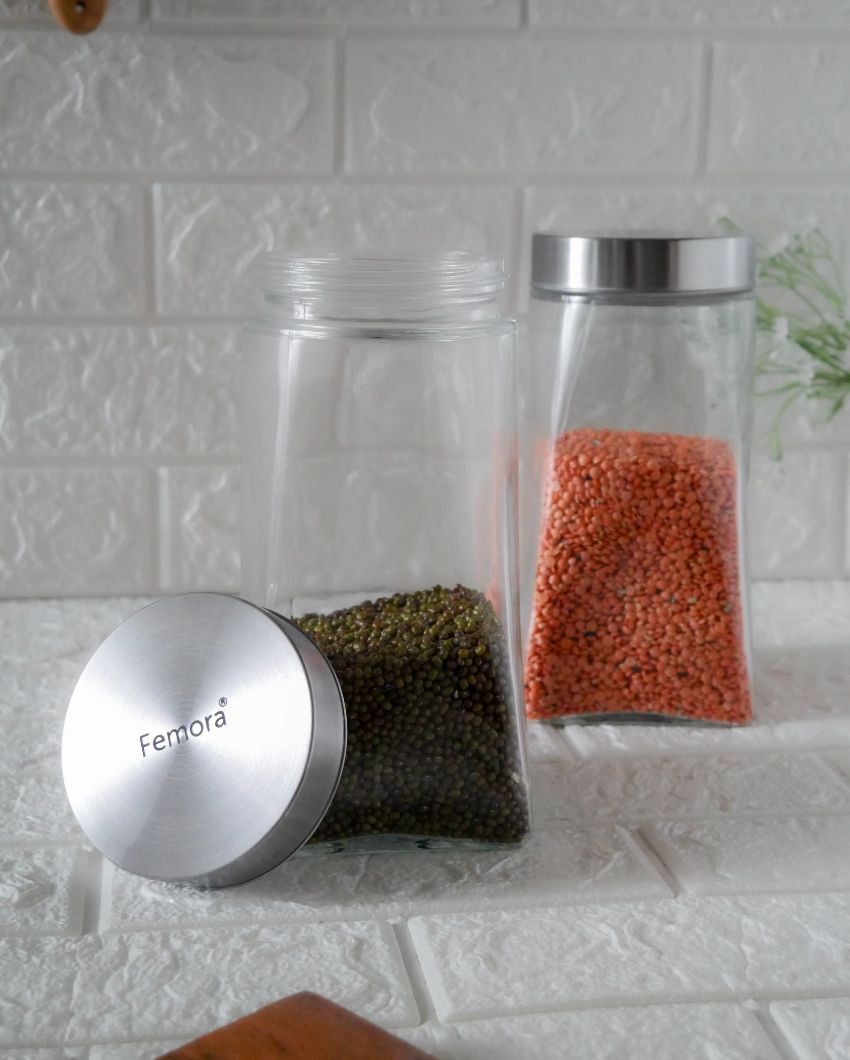 Stylish and Sturdy Square Glass Jars | 1500ml | 4 x 8 inches