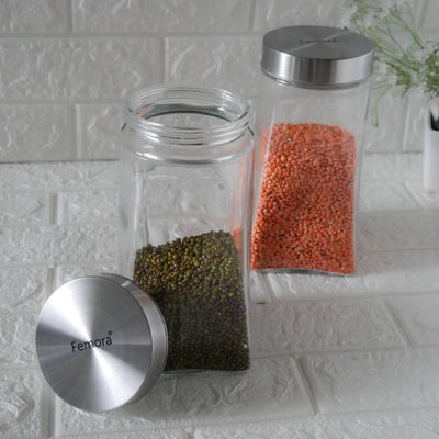 Stylish and Sturdy Square Glass Jars | 1500ml | 4 x 8 inches